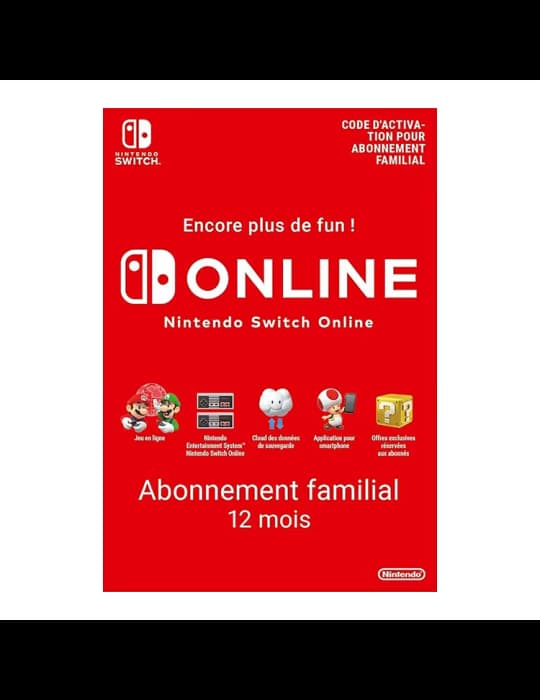 Abonnement familial Nintendo Switch Online - 12 Mois - FR