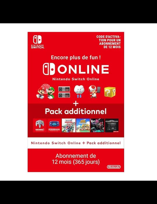 Abonnement Nintendo Switch Online + Pack additionnel - 12 Mois - FR