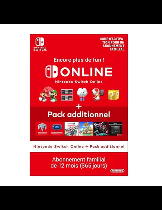 Abonnement familial Nintendo Switch Online + Pack additionnel - 12 Mois - FR